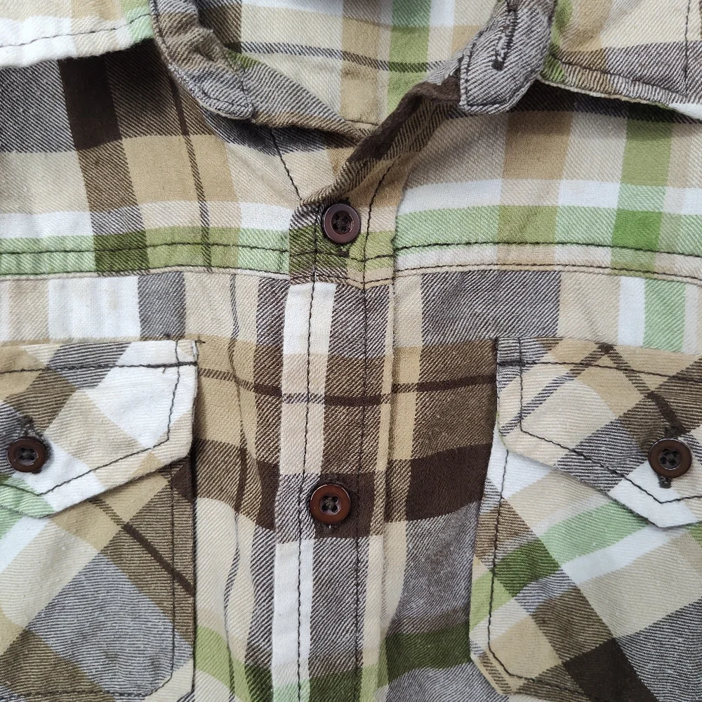 Carter's Watch The Wear Plaid Flannel Button-Down Shirt Boys Medium